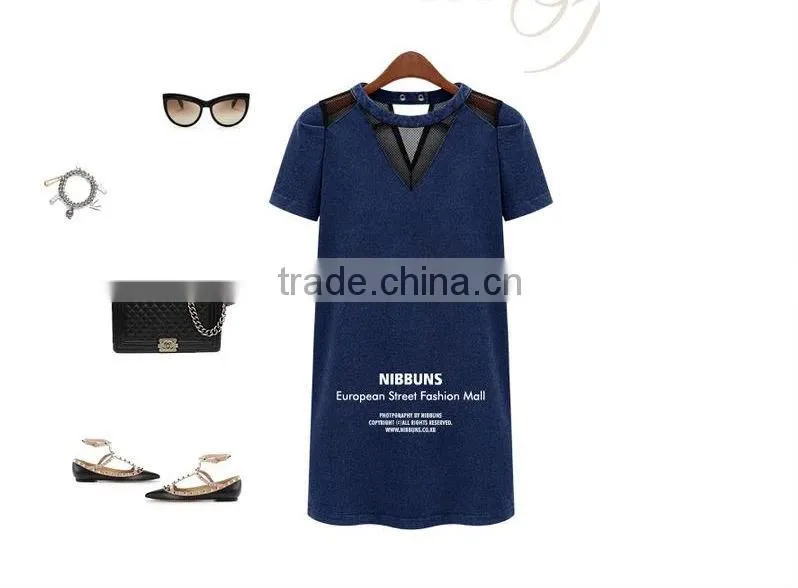 2014 Ladies Mesh Short Sleeve New Design Party Women China Online Shopping Wholesale Sexy Denim Dress,vintage retro girl dress