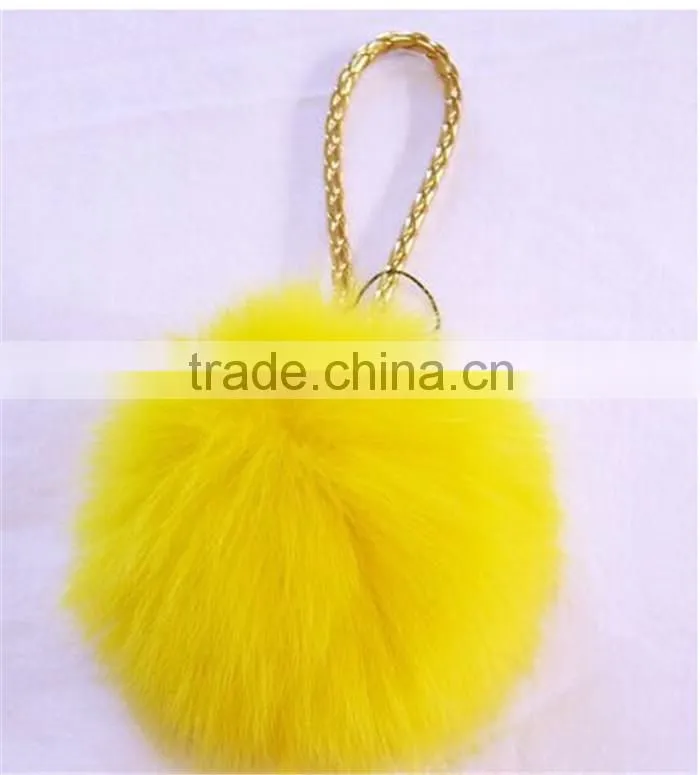 100% genuine fox fur ball for keychain bag car pendent