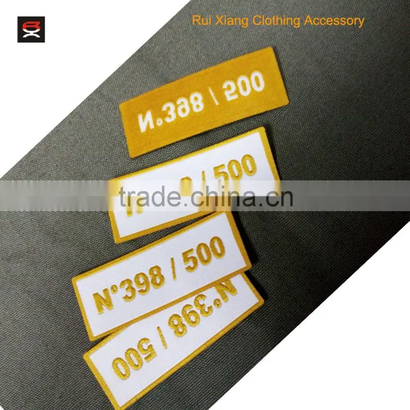 New Laser cut iron on backing full woven label patch