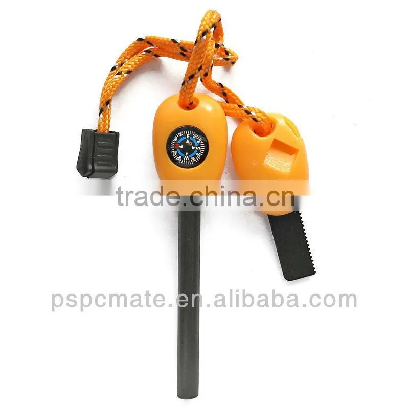 Orange handle Ferrocerium Flint Fire Starter Lighter Magnesium tool Survival kit for 2013 hot selling item