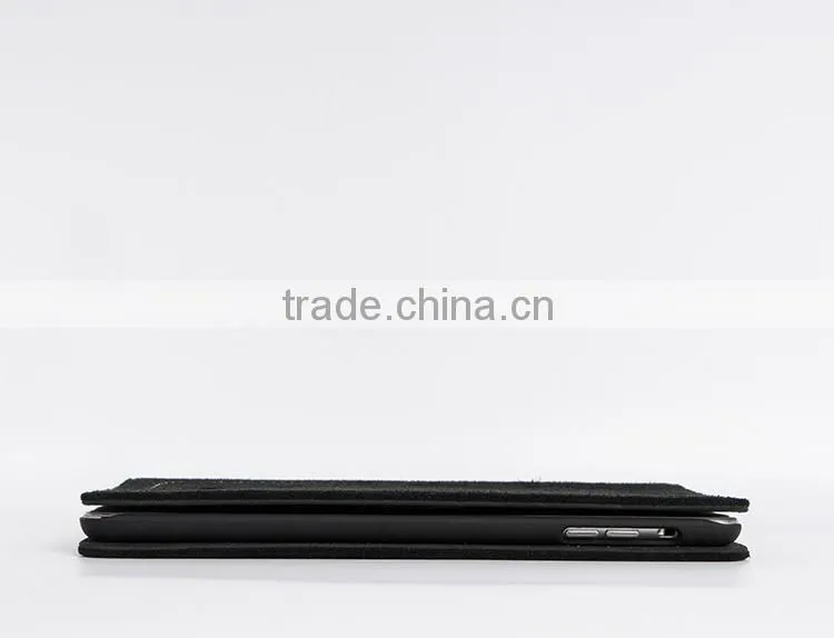 Soft feel tablet case classic black case for iPad, For iPad stitching pattern case