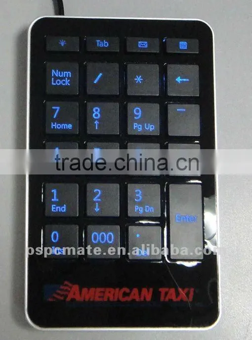 Mini wired USB Numeric Keypad with Blue Led Light