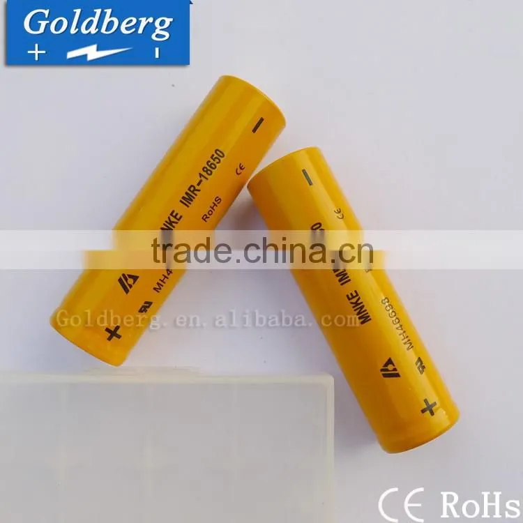 Goldberg 18650 high drain 30amp 1600MAH real capacity original mnke 18650 flashlight battery with cheap price
