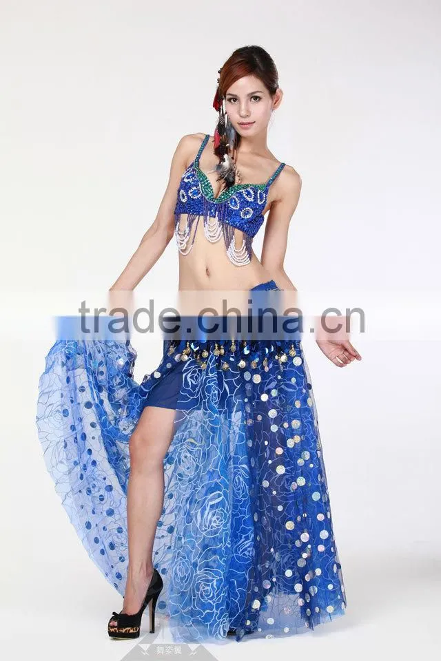 Wuchieal belly dance Bilateral open fork skirt cheap