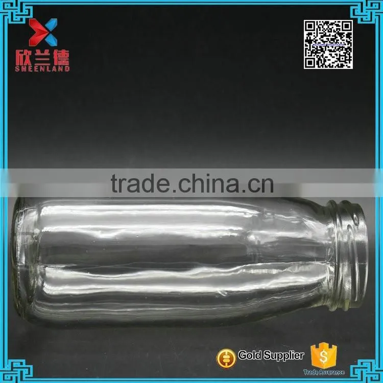 hot sale glass milk drinking bottle with metal tin lid wholesale