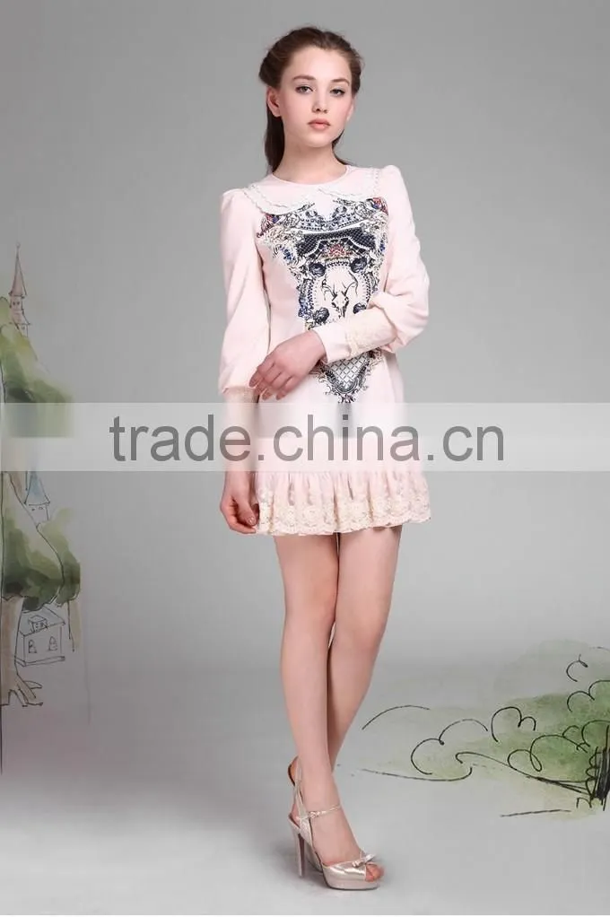 2015 Fashionable Alibaba Printed Design Women Dresses Made in India