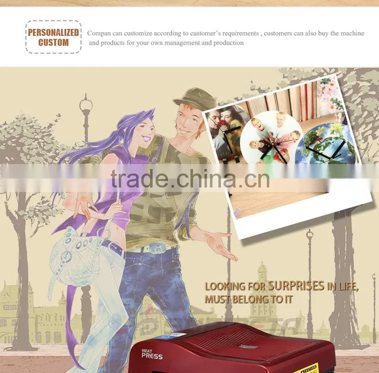 Sunmeta factory directly blank sublimation round shape glass photo frame with clock BL-27