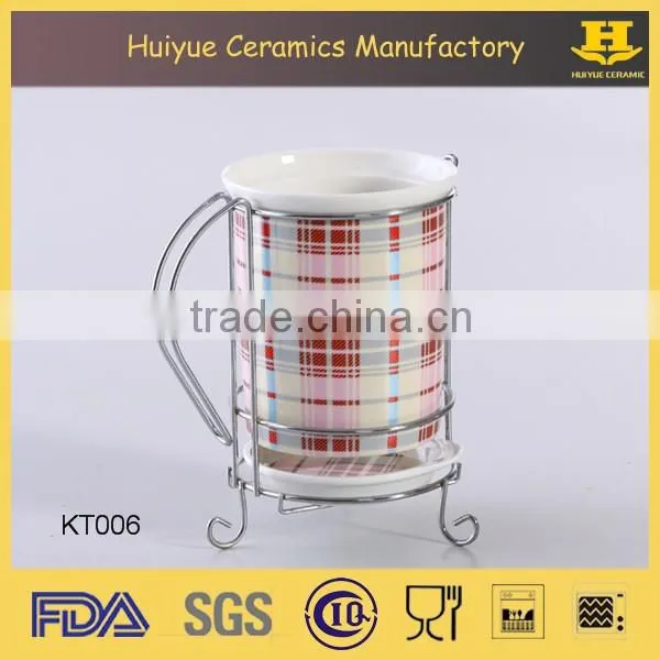 ceramic utensil holder, ceramic knife and fork holder, ceramic cutlery holder