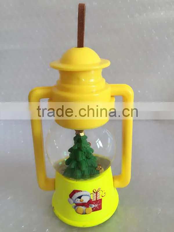 Yellow 2015 Hot Sale 45mm Polyresin Led Christmas Tree Water Globe Latern Design