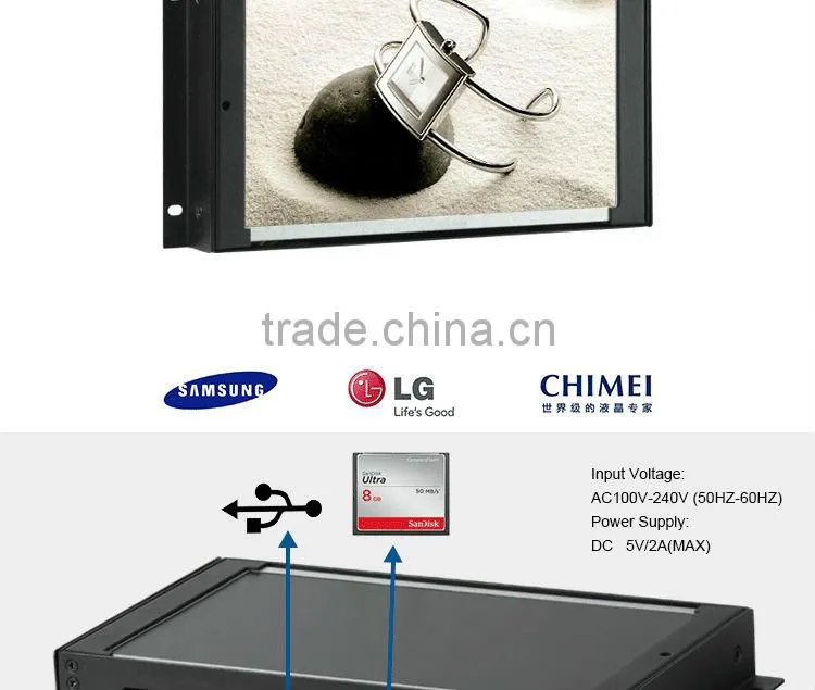 FlintStone 10 inch advertising kiosk screen no housing digital signage display open frame video kiosk screen
