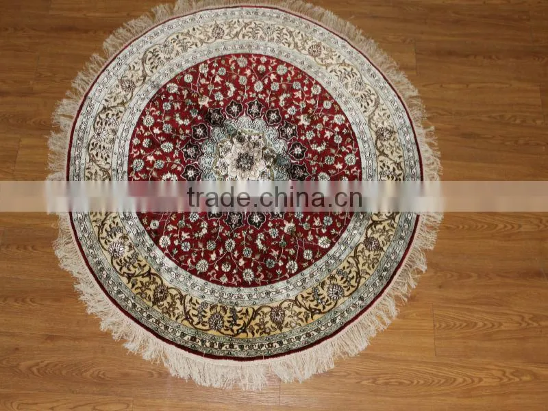 turkish round silk rug carpet, handmade carpets, turkish silk carpets