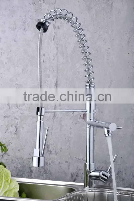 Single Handle Deck Mount Flexible Kitchen Faucet With Hose QH0783-2