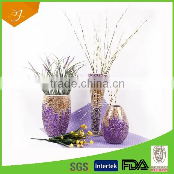 High Quality Crackle Mosaic Glass Vase Colored Glass Vase Wholesale