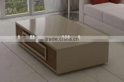 E1 glossy white finish painting coffee table