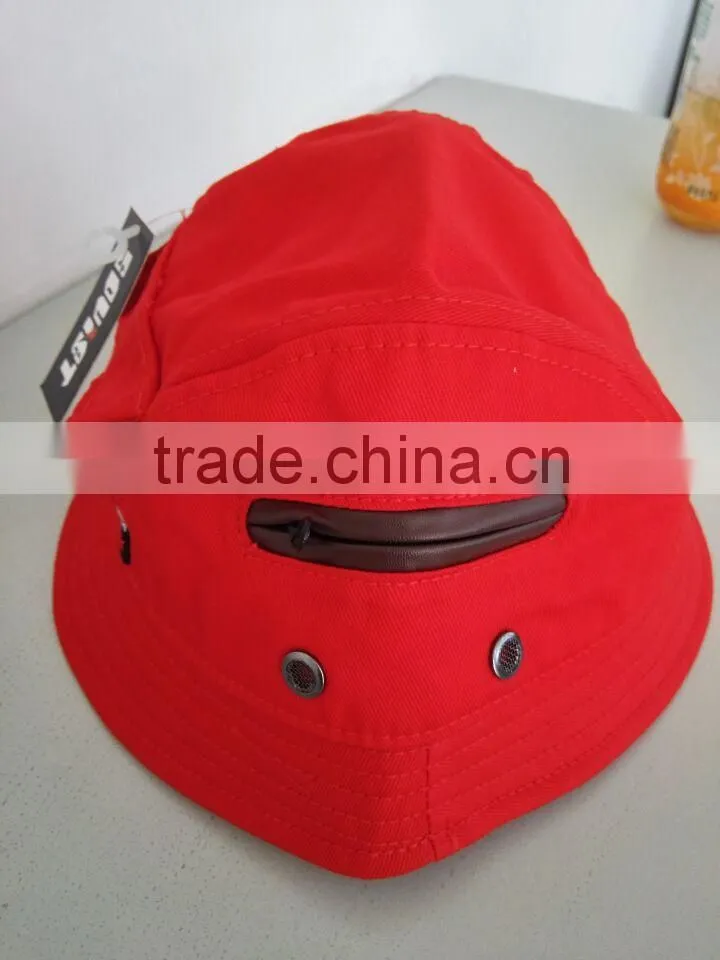 red front embroidery 100% cotton bucket hat