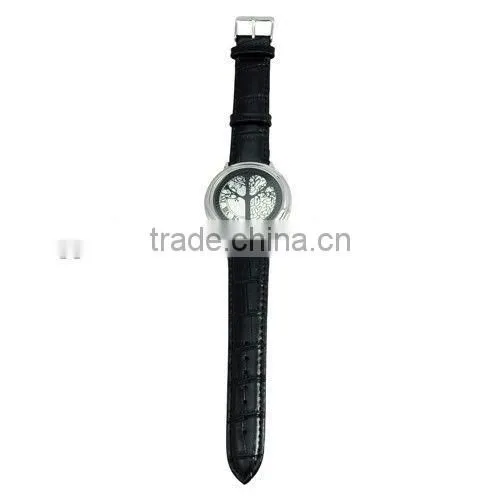 touch screen led watch with bule light three face leather pu brand