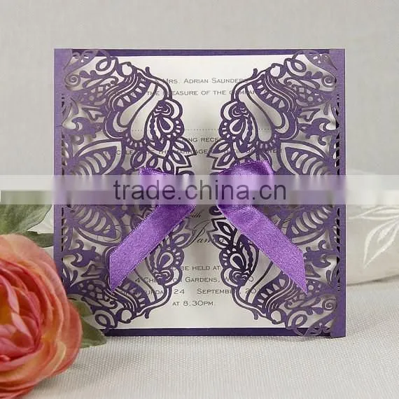 Intricate Filigree Lace Laser Cut Gatefold Save the Date, Thank You, Reply Card Handmade Personalized With Envelope Many Colours