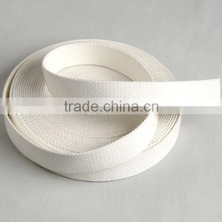 Ribbon making factory customs garment accessories band white webbing for snap -open bottom