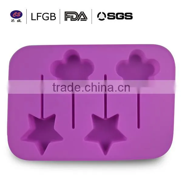 wholesale 2014 hot sale newest star and flower shape Silicone Ice cube Tray