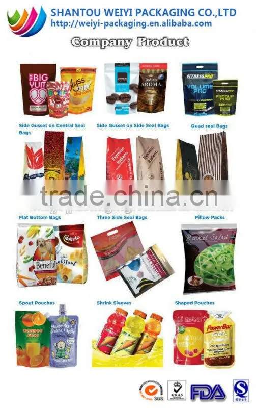 zip lock stand up plastic coffee bag pouch with valve