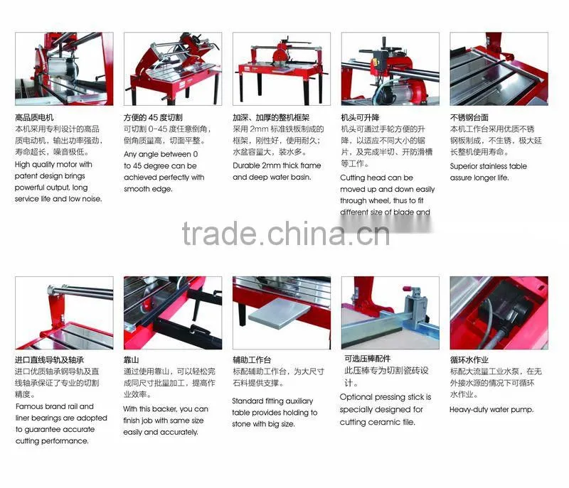 Single blade stone cutting machine with 1200mm cutting length