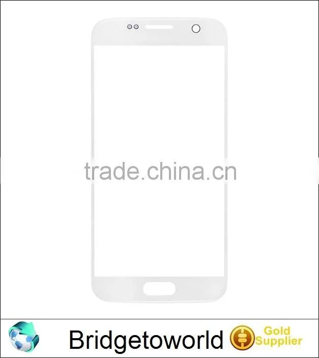 Spare part front outer touch screen glass lens replacement in black or white for Samsung galaxy s7