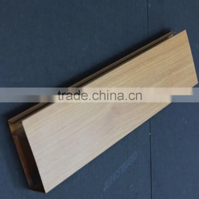 High Gloss Wood Grain Finished Suspended Metal Strip Ceiling Aluminum Square Tube Screen Ceiling Tiles