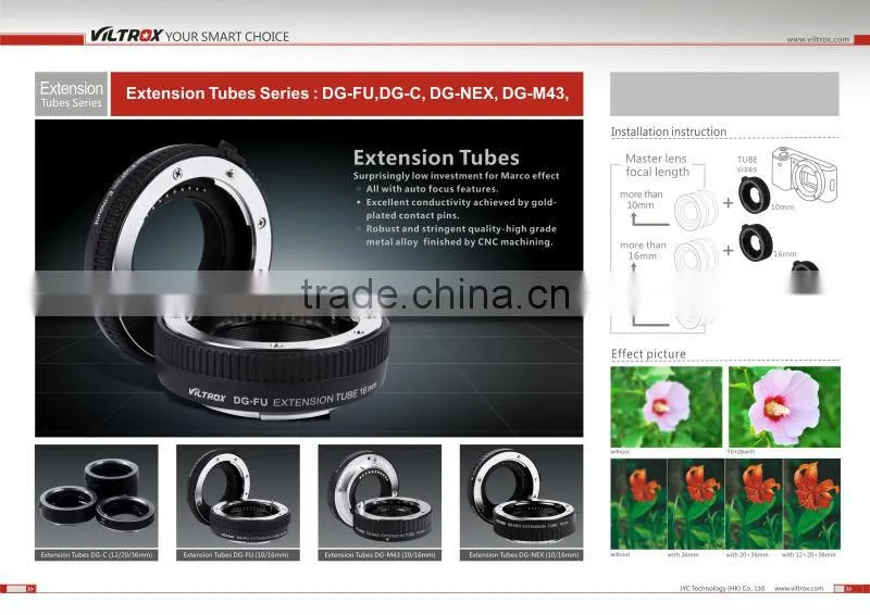AF macro extension tube ring set for Sony NEX DSLR camera