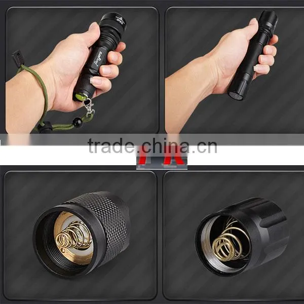 S16 IPX5 Waterproof 18650 Rechargeable 400lumens T6 LED High Power Police Security Led Flashlight