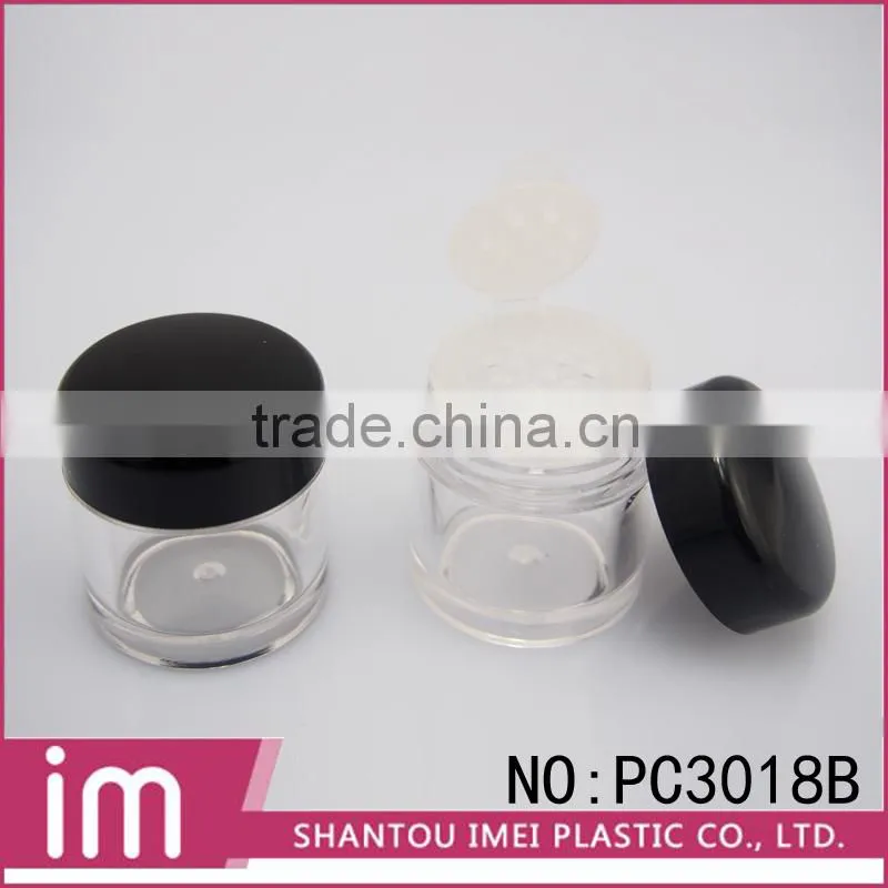 Round Shape plastic empty compact cosmetic loose powder case