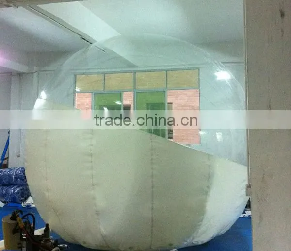 half white half clear inflatable lawn tent 4m
