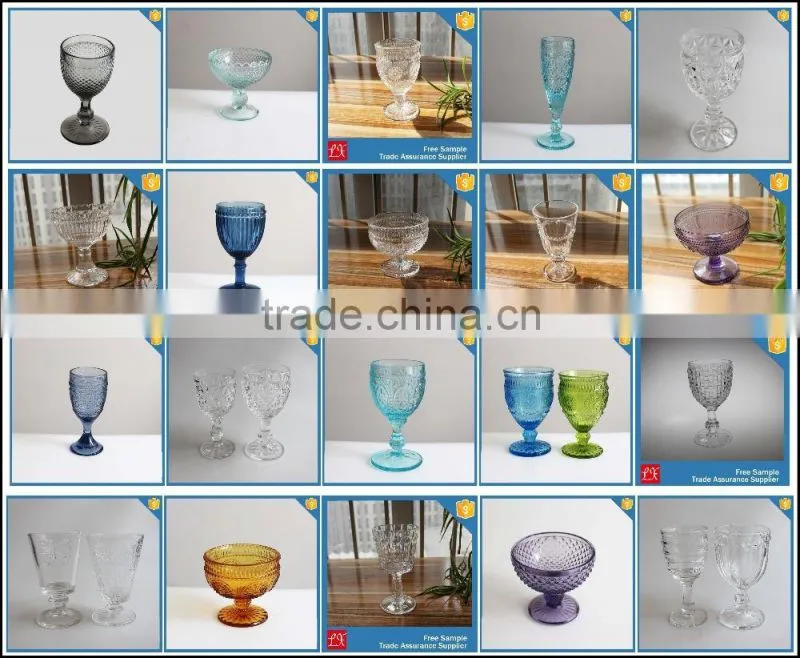 LangXu hand made bees glass stemware/colored goblet glass