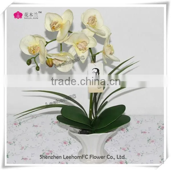 wedding table decoration artificial flower fabric orchid with glass