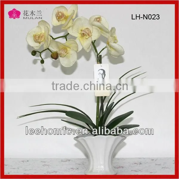 wedding table decoration artificial flower fabric orchid with glass