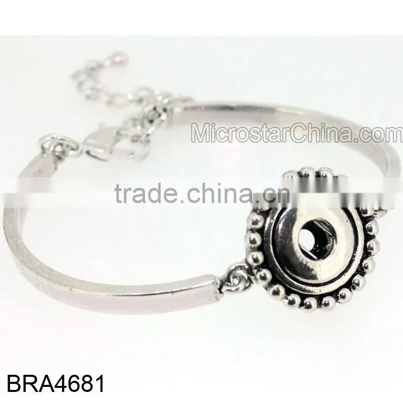 Hot New Products for 2015 Multichain Colorful Rope Custom Snap Button Bracelet