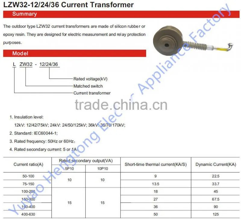 LZW32-12KV/ 24KV/ 36KV, CT, High Quality Current transformers
