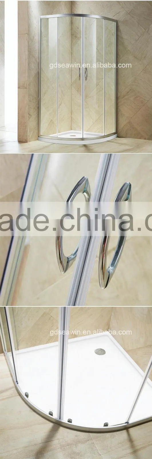 Sector Frameless Tempered glass Hinge shower enclosure shower screen