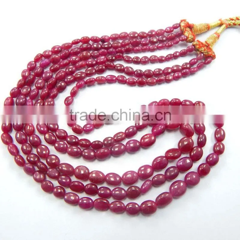 Dyed Ruby Oval Beads Loose Beads Calibrated Necklace