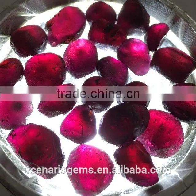 6mm+ Natural Purple Indian Garnet Rough Gemstone