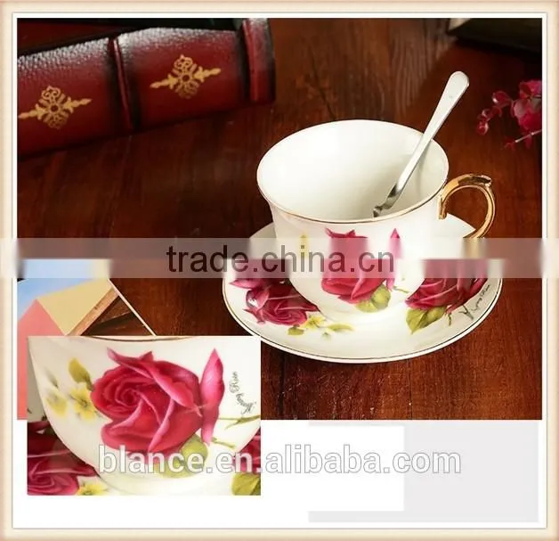 ceramic coffee cup set for one person use in old fashioned english style