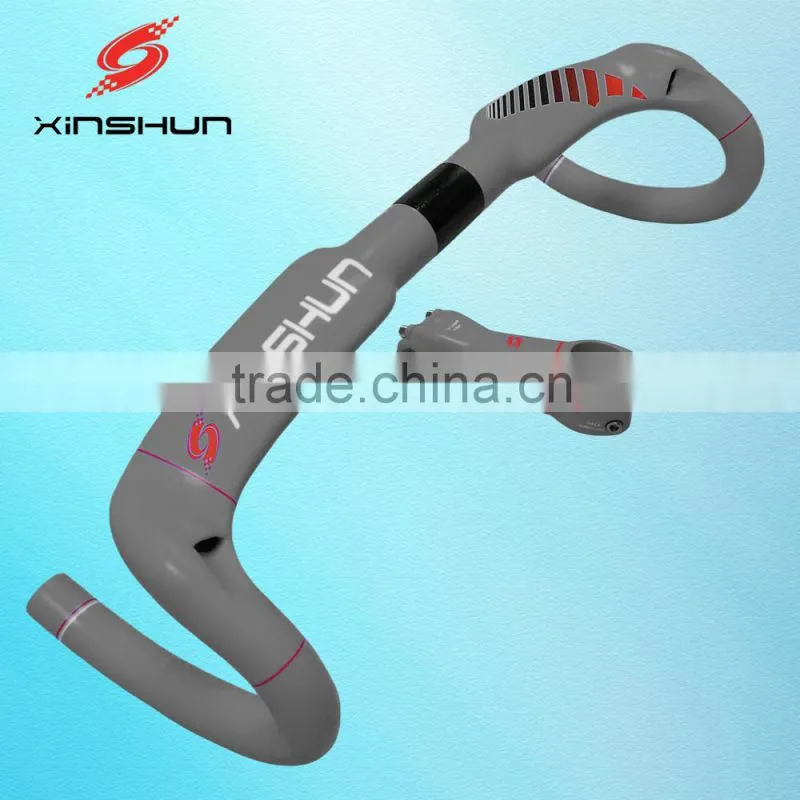 2016 xinshun mountain bikes carbon handlebar mtb road bike accessories bicycle parts grips with stem BH2209