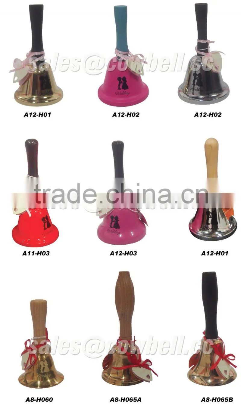 Desk hand bell with platic handle in custom color for celebration