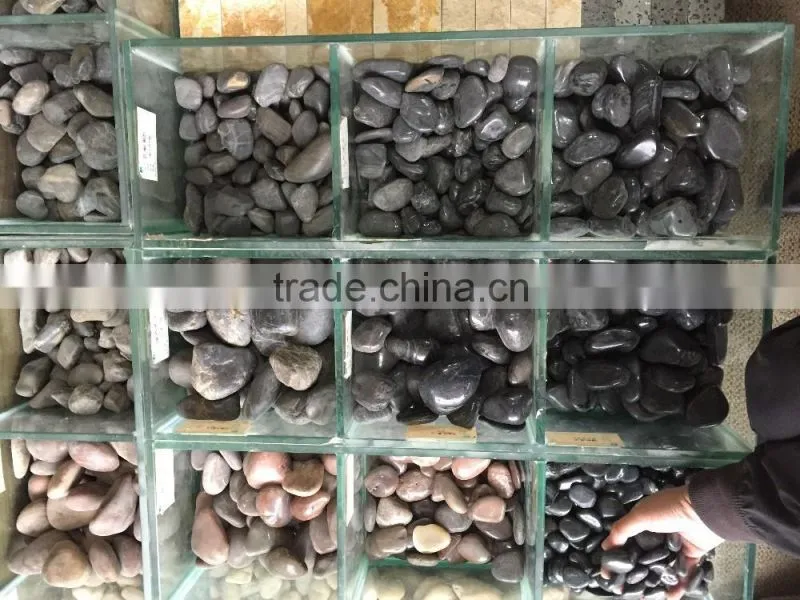 Natural black pebble paver stone in low price