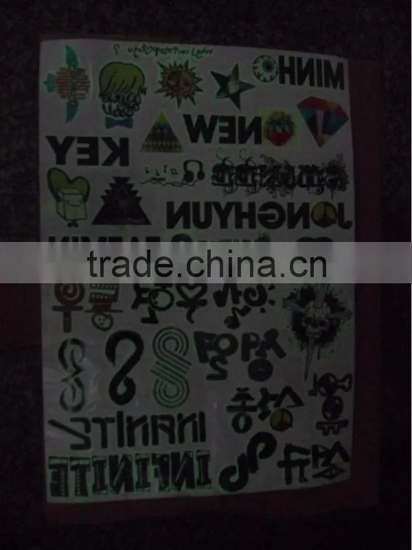 Glow in dark tatoo sticker