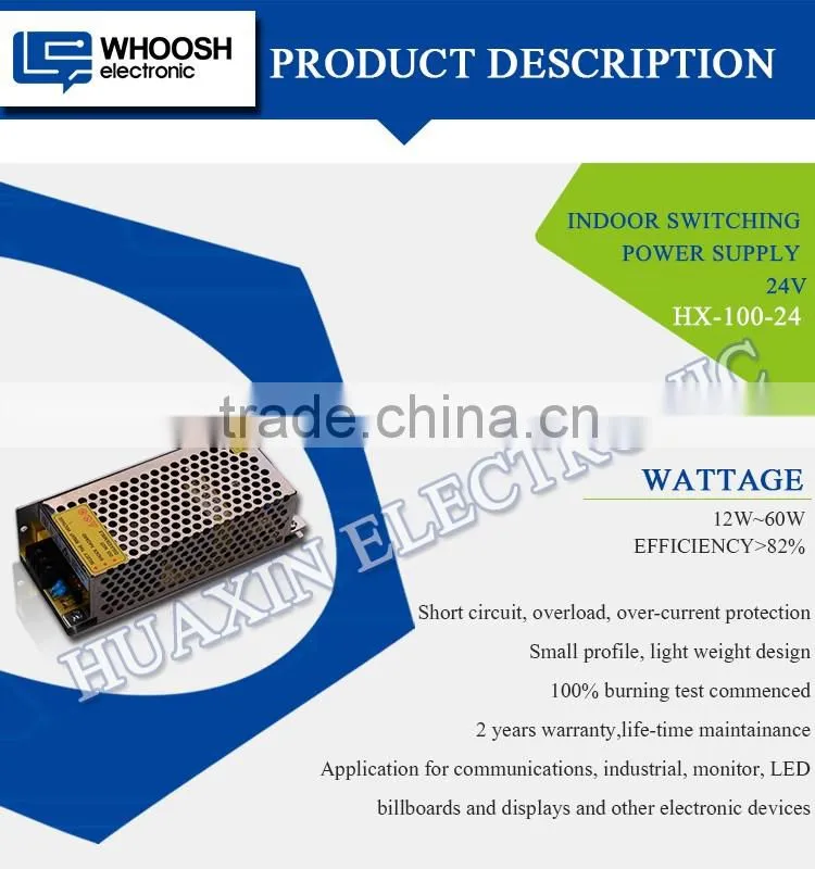 regulated adjustable 24v 5a ac to dc led lighting smps power supply