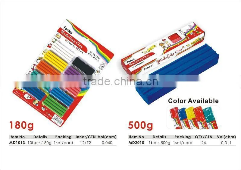 180g 10 Colors*10 Bars Plasticine Modelling Clay/toy modeling clay