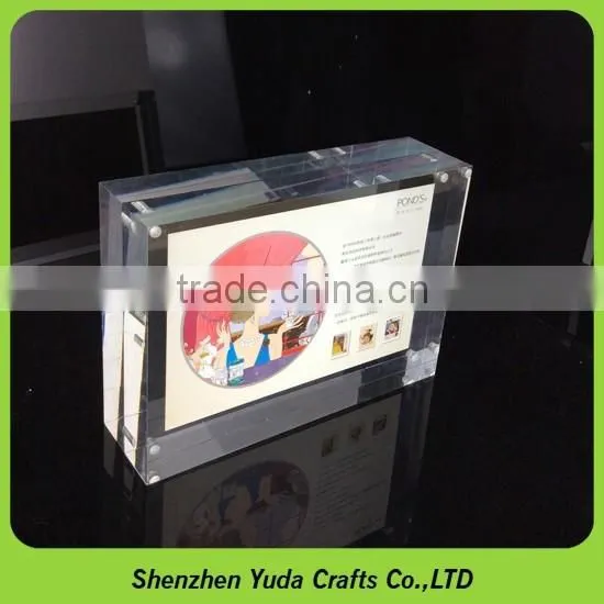 custom made desktop clear acrylic magnetic photo picture frame
