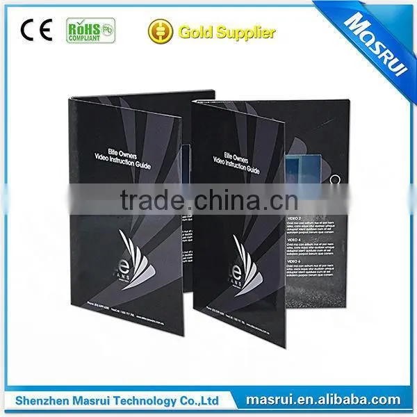 Special Design LCD Video Greeting Card LCD Video Brochure Digital video in folder with customized printing