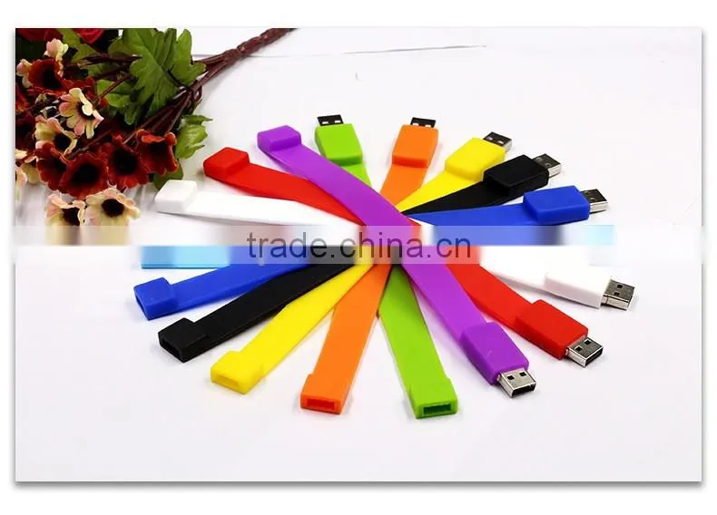 Wholesale Cheap Price Bulk Silicone USB Flash Drive Bracelet Free Sample