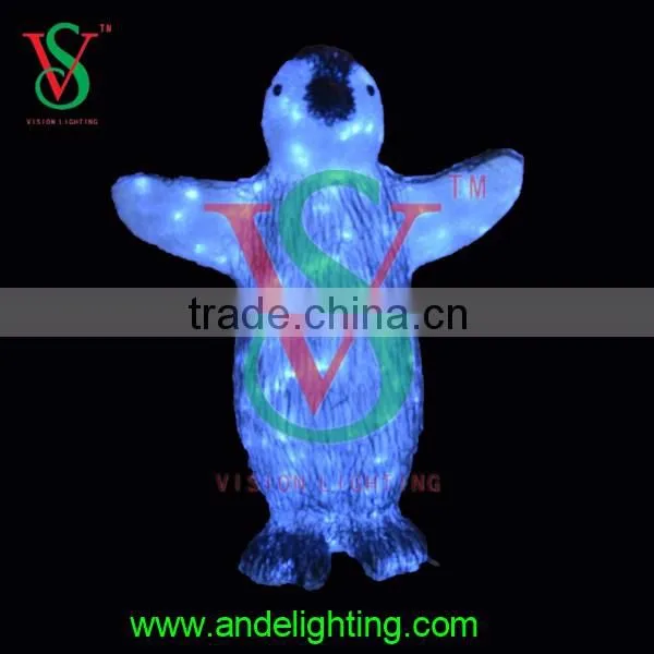 3D animal decorative led light garden lighting lighted outdoor small acrylic penguin